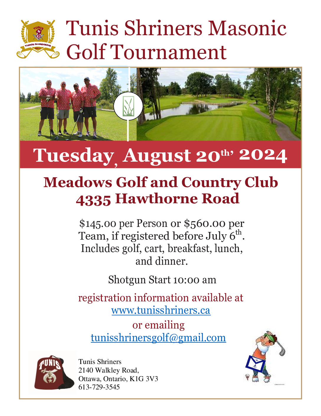 2024 Tunis Masonic Golf Tournament Tunis Shriners